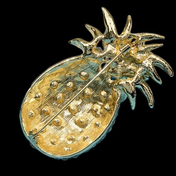 ✨ Stunning Pineapple Aurora Borealis Rhinestones Brooch - Picture 2 of 2